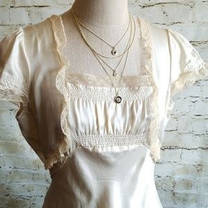 ▪Free People▪Butter Yellow Silk Blouse